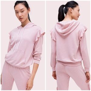 Kate Spade New York Terry Ruffle Hoodie Pink